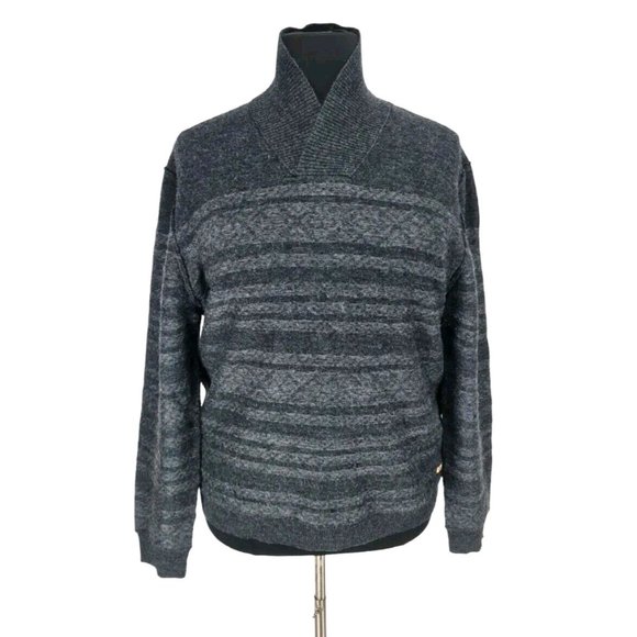 JOHN VARVATOS Converse Men Cowl Neck Sweater Size XXL Gray Merino Wool  103A - Picture 1 of 6